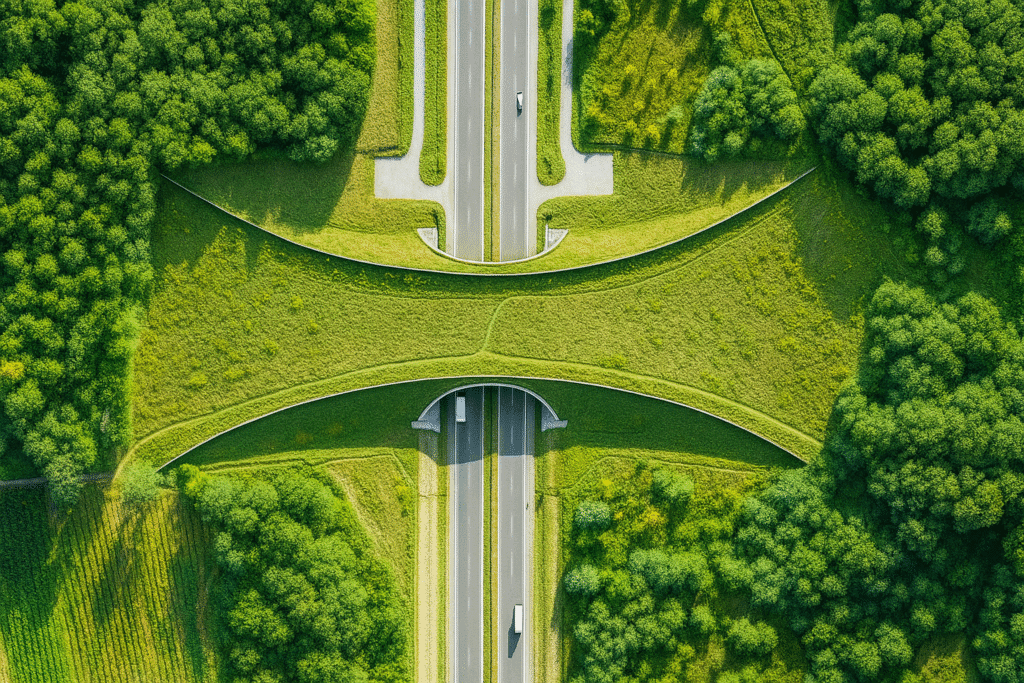 Urban wildlife overpass examples