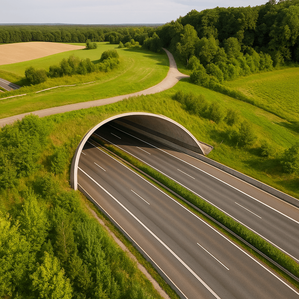 Green bridges for animals