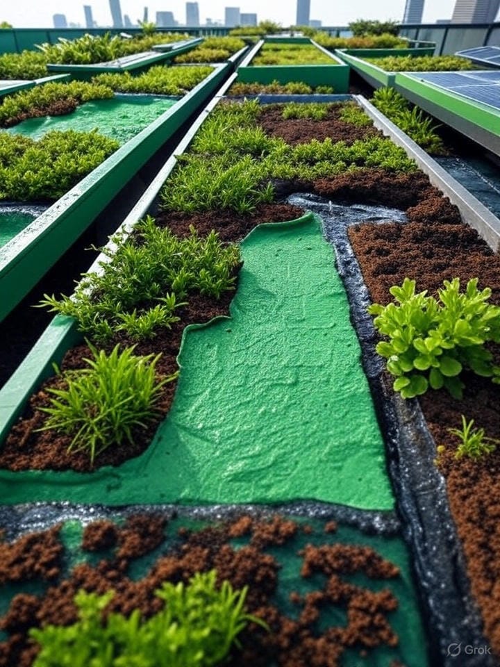 Urban rooftop sponge system