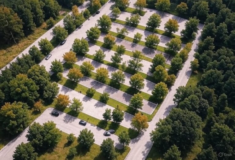 eco friendly parking lot