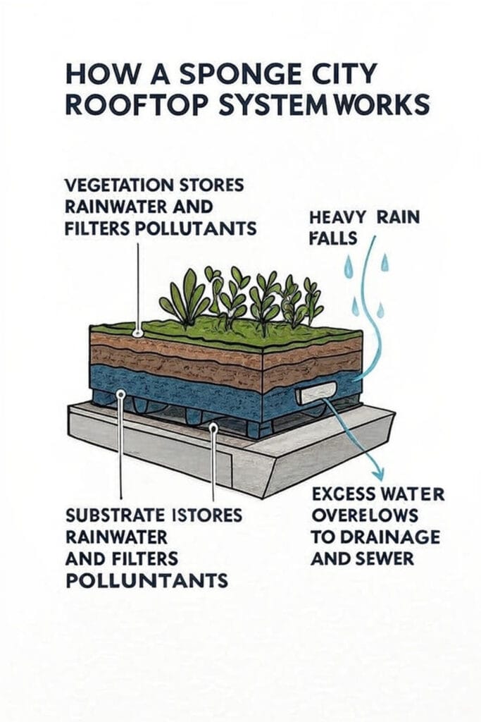 Sponge city rooftop systems