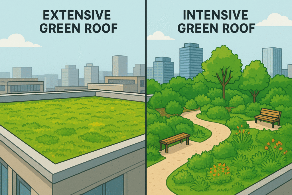 Intensive vs Extensive green roof
